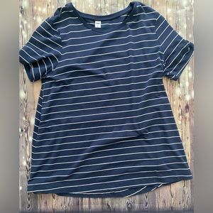 Navy and White Striped Top